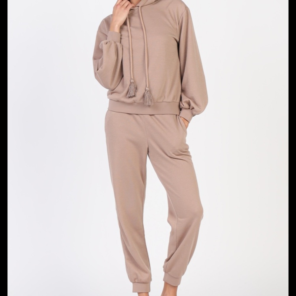 Anthro Current air shimmer sweatsuit
